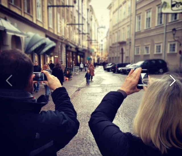 Ali & I taking photos in Salzburg...