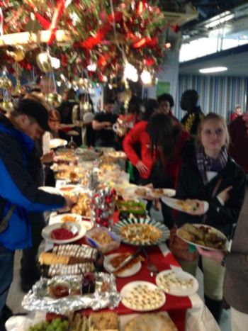 Food food food at the Christmas party!